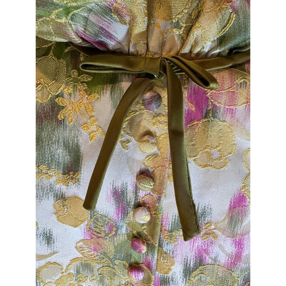 Lorrie Deb San Francisco‎ Floral Brocade Maxi Dress Vintage Modern Size 4 / 6 - Picture 4 of 15